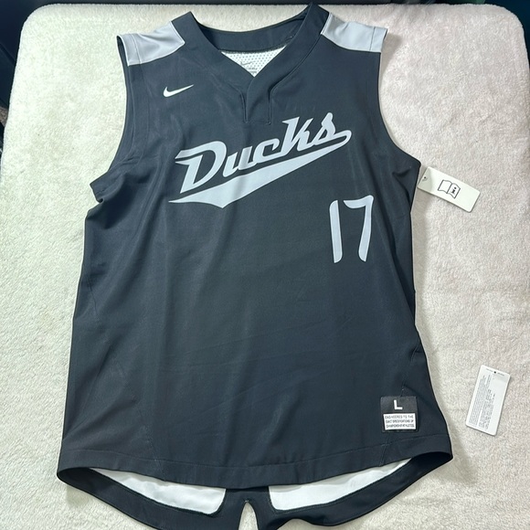 Nike Men’s Sleeveless Baseball Jersey Size Large Black Gray - Picture 1 of 7